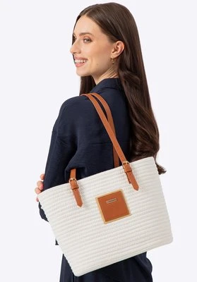 Damski koszyk z domieszką bawełny złamana biel Wittchen