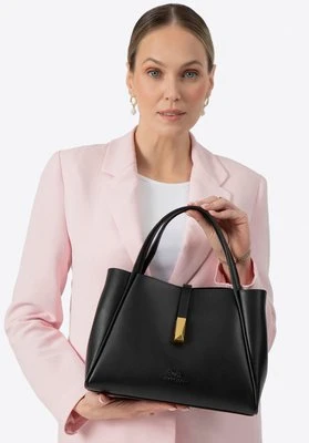 Damski kuferek skórzany z wyjmowaną saszetką czarno - złoty Wittchen