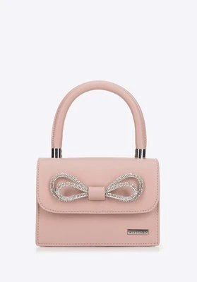 Damski kuferek z błyszczącą klamrą różowy Wittchen