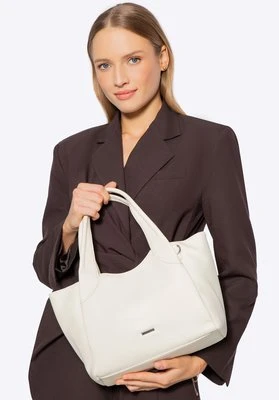 Damski kuferek z ekoskóry mały kremowy Wittchen