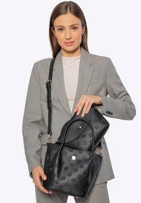 Damski kuferek z ekoskóry z tłoczoną sygnaturą czarny Wittchen