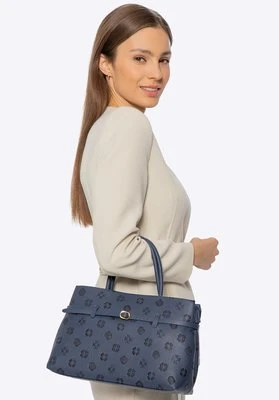 Damski kuferek z imitacji skóry w tłoczenie granatowy Wittchen