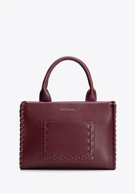 Damski kuferek z imitacji skóry z dekoracyjną plecionką bordowy Wittchen