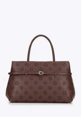 Damski kuferek z imitacji skóry z tłoczeniem brązowy Wittchen