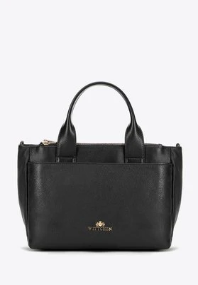 Damski kuferek z naturalnej skóry z odpinanym paskiem czarny Wittchen
