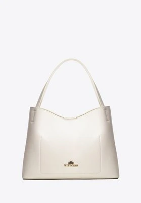 Damski kuferek z wyjmowaną saszetką kremowy Wittchen