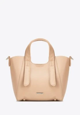 Damski kuferek z wyjmowaną saszetką mini beżowy Wittchen