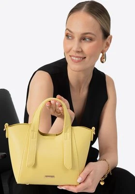 Damski kuferek z wyjmowaną saszetką mini żółty Wittchen