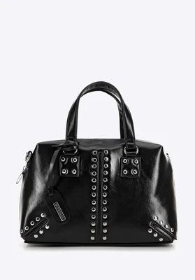 Damski kuferek ze skóry ekologicznej z chwostem czarny Wittchen