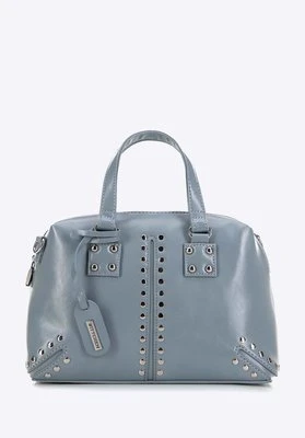 Damski kuferek ze skóry ekologicznej z chwostem niebieski Wittchen