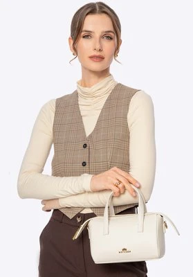 Damski kuferek ze skóry mały kremowy Wittchen