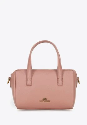 Damski kuferek ze skóry mały różowy Wittchen