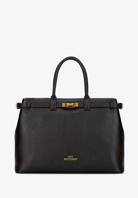 Damski kuferek ze skóry naturalnej groszkowej ciemny brąz Wittchen