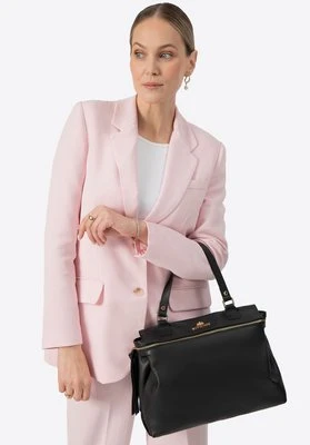 Damski kuferek ze skóry naturalnej groszkowej czarny Wittchen