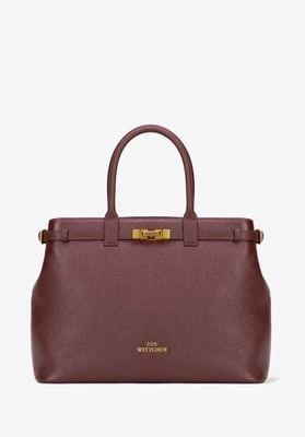 Damski kuferek ze skóry naturalnej o fakturze groszkowej bordowy Wittchen