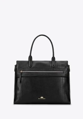 Damski kuferek ze skóry naturalnej o fakturze groszkowej czarny Wittchen