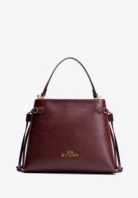 Damski kuferek ze skóry naturalnej z troczkami bordowy Wittchen