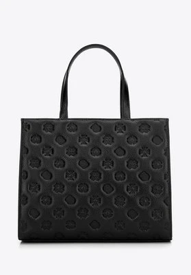 Damski kuferek ze skóry z tłoczeniem czarny Wittchen