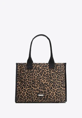 Damski kuferek ze wstawkami z ekoskóry brązowo - czarny Wittchen