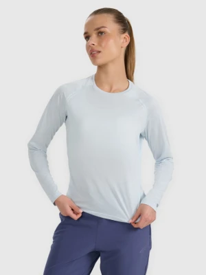 Damski longsleeve do biegania 4F 4FWAW25TFLOF415 - niebieski