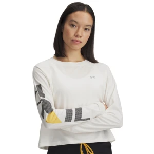 Damski longsleeve do biegania Under Armour UA Trail Run Graphic LS - beżowy