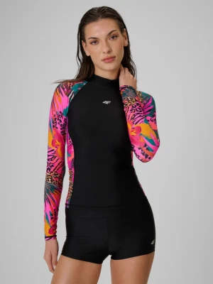 Damski longsleeve do pływania i sportów wodnych UPF50+ 4F 4FRSS26TFLOF661 - multikolor