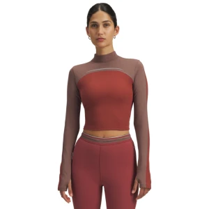 Damski longsleeve treningowy top Under Armour UA Halo CW Mock - czerwony