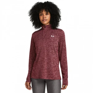 Damski longsleeve treningowy Under Armour Tech 1 / 2 Zip- Twist - brązowy