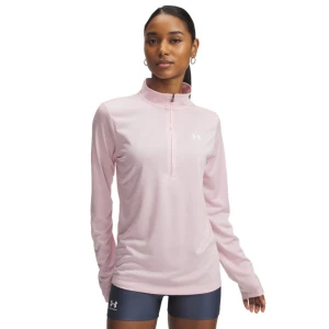 Damski longsleeve treningowy Under Armour Tech 1/2 Zip- Twist - różowy