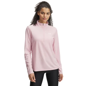 Damski longsleeve treningowy Under Armour Tech Rib 1/2 Zip - różowy