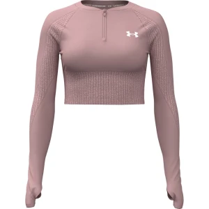 Damski longsleeve treningowy Under Armour UA HG Rib 1/4 Zip - różowy