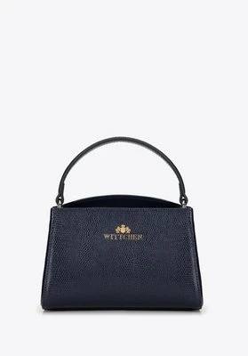 Damski minikuferek ze skóry lizard granatowy Wittchen