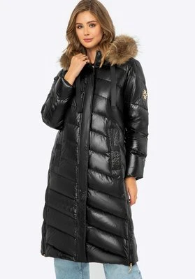 Damski płaszcz puchowy pikowany z nylonu czarny Wittchen