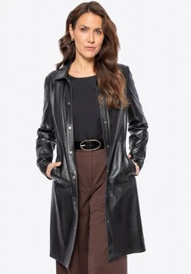 Damski płaszcz z naturalnej skóry owczej czarny Wittchen