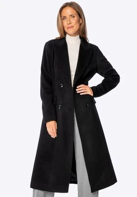 Damski płaszcz z wełny z domieszką kaszmiru czarny Wittchen