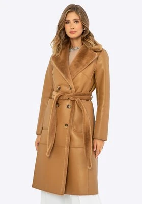 Damski płaszcz z wiązaniem dwustronny brązowy Wittchen