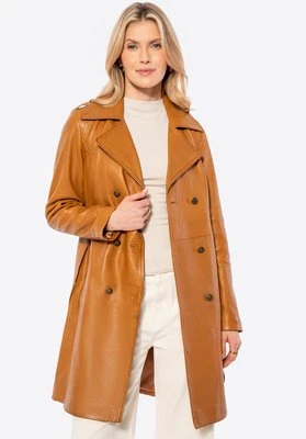Damski płaszcz ze skóry owczej karmelowy Wittchen
