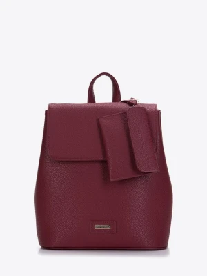 Damski plecak dwukomorowy z etui ciemny czerwony Wittchen