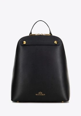 Damski plecak skórzany trapezowy czarny Wittchen
