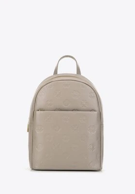 Damski plecak skórzany w monogram beżowy Wittchen