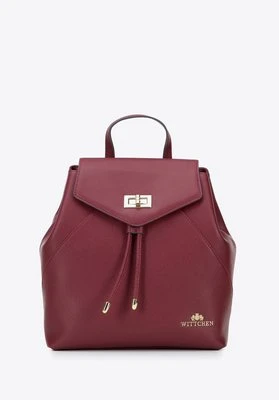 Damski plecak worek skórzany z przeszyciami ciemnoczerwony Wittchen