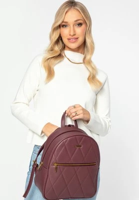 Damski plecak z ekoskóry pikowany bordowy Wittchen