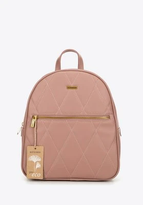 Damski plecak z ekoskóry pikowany różowy Wittchen