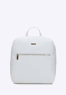 Damski plecak z ekoskóry prosty biały Wittchen