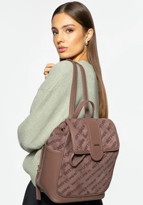 Damski plecak z ekoskóry z materiałową wstawką beżowy Wittchen