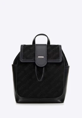 Damski plecak z ekoskóry z materiałową wstawką czarny Wittchen