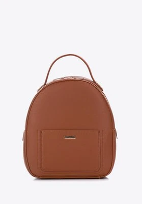 Damski plecak z ekoskóry zaokrąglony mały brązowy Wittchen