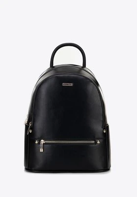 Damski plecak z imitacji skóry dwukomorowy czarny Wittchen