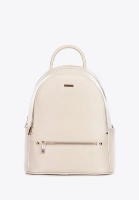 Damski plecak z imitacji skóry dwukomorowy kremowy Wittchen