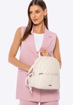 Damski plecak z imitacji skóry w przeszycia złamana biel Wittchen